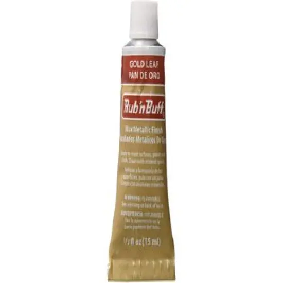 AMACO Rub n Buff Wax Metallic Finish - Rub n Buff Gold Leaf 15ml Tube - Versatile Gilding Wax for Finishing Furniture Antiquing and Restoration - Rub and Buff Colors Single Tube {1}