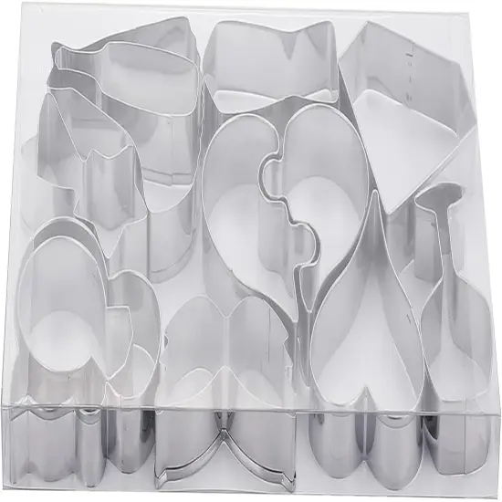 12 Piece Heart Shaped Cookie Cutter Set Stainless Steel for Valentine's Day {4}
