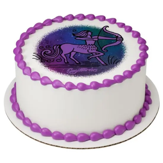 Sagittarius Zodiac Sign PhotoCake&reg; Edible Cake Topper Icing Image for 6 inch Round cake or larger {1}