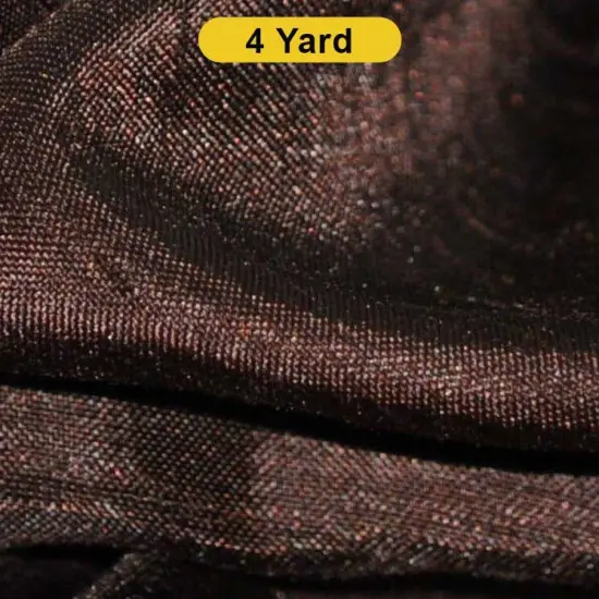 Shantung Satin Fabric 60" Reversible Satin Dupioni Silk Dark Brown {1}