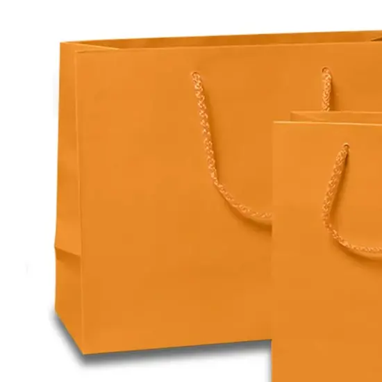 Compact Gift Packaging with Glossy Euro Totes 6 1/4'' x 3 1/2'' x 8 1/2'' Tangerine {5}