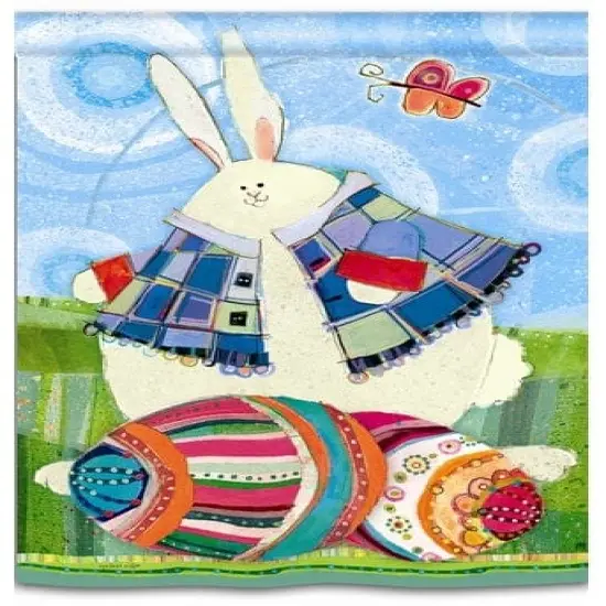 Funny Bunny Easter Banner 2 Sided Flag {2}