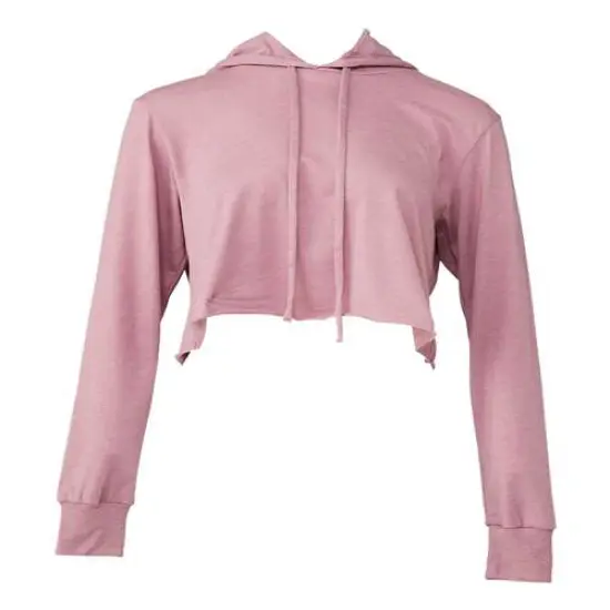 Bella + Canvas&reg; Cropped Long Sleeve Hoodie for Women Orchid Triblend {2}