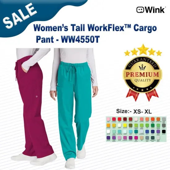Wink&reg; Women&rsquo;s Tall WorkFlex Cargo Scrub Pant {3}