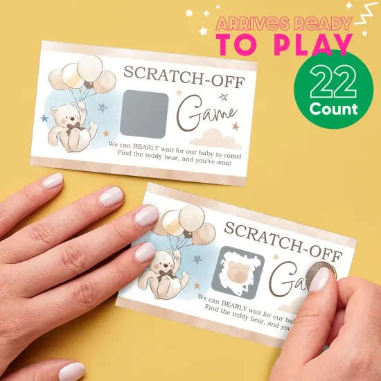 Big Dot of Happiness We Can Bearly Wait - Teddy Bear Baby Shower Game Scratch Off Cards - 22 Count {3}