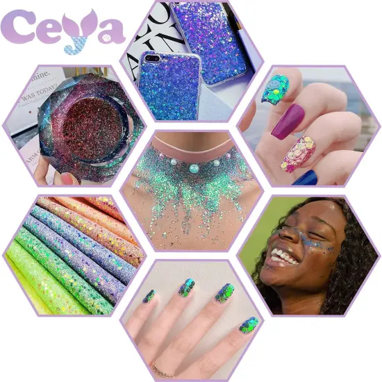 Neon Light Color Shift Craft Glitter Powder Color Changing Iridescent Flake Sequin {4}