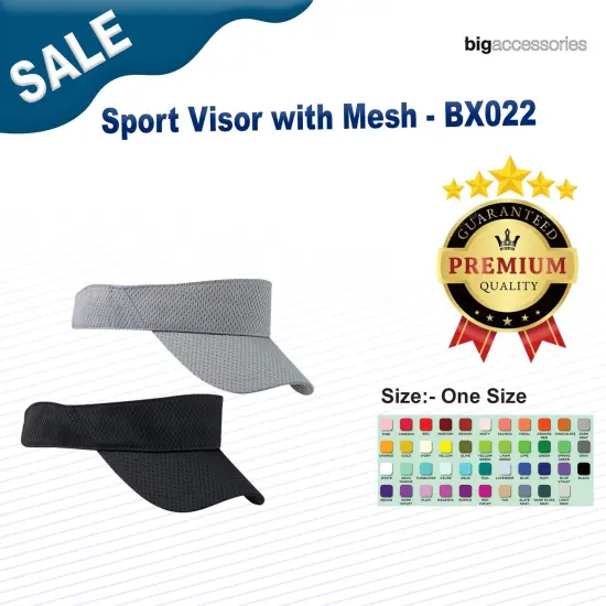 Big Accessories&reg; Sport Visor with Mesh BLACK {2}