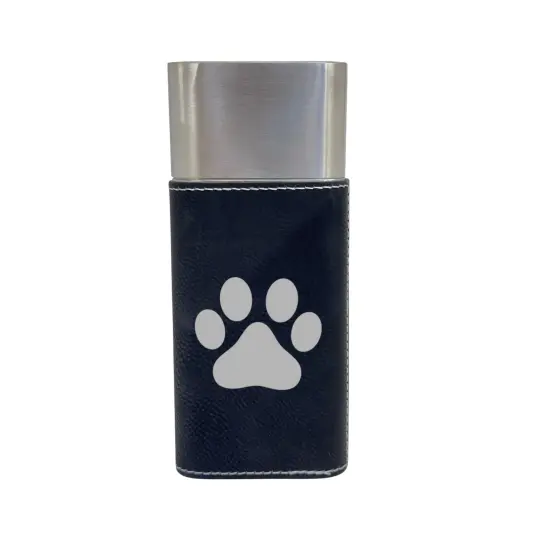 Cigar Case with Cutter - Dog Paw - Leather Rustic/Silver {2}