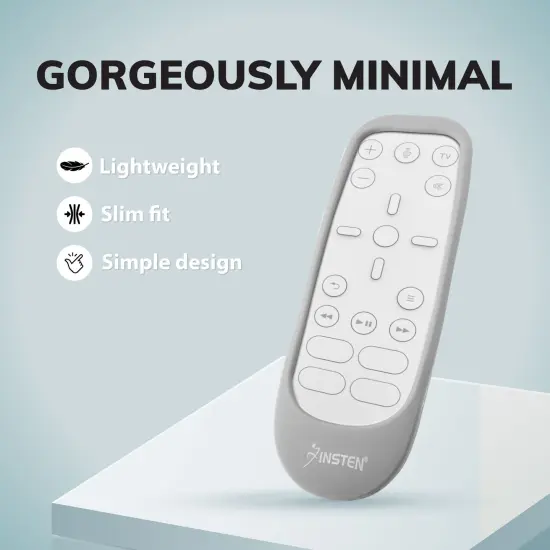 Insten Case For PS5 Media Remote Cover, Protective Silicone Skin Sleeve, Anti-Shock, Washable, Full Protection, Gray Grey {5}