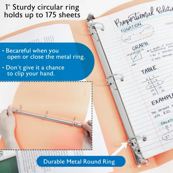 BAZIC 1" Pastel Color Poly 3-Ring Binder w/ Pocket {2}