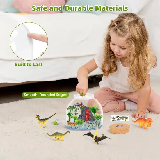 Light Up Terrarium Kit for Kids — Build a Prehistoric Dinosaur Habitat | Dinosaur Toys for Kids, Science Kits, Arts and Crafts for Kids, Boys Toys Ages 4+, Kids Gifts {5}