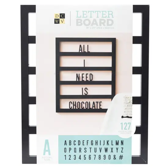 DCWV Backless Letterboard 16"X20"-Black {1}