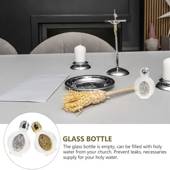 2pcs Glass Holy Water Bottle - Clear {2}