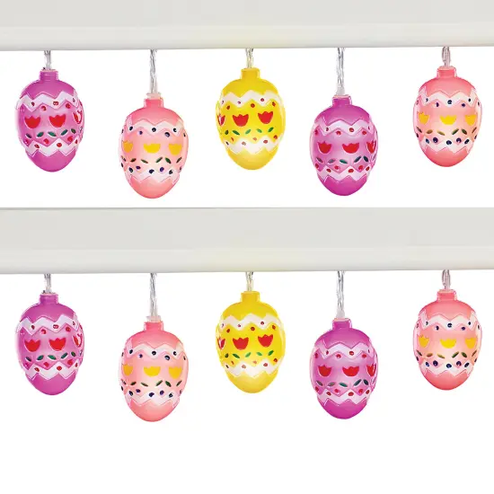 Collections Etc LED Lighted Festive Decorated Easter Eggs String Lights {2}