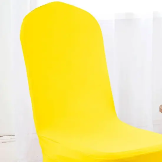 Spandex Banquet Skirt Chair Cover Canary Yellow Stretch Elegant Wedding Decor {5}