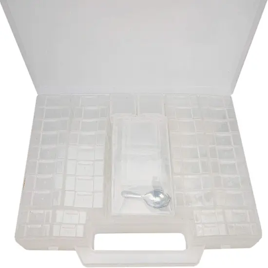 The Beadsmith Bead Organizer Carrying Case, 55 piece set, with removable compartments in assorted sizes, a carrying case, plus a bead scoop and tweezer. {2}