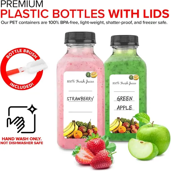12 oz Juice Bottles with Caps for Juicing (12 pack) {2}