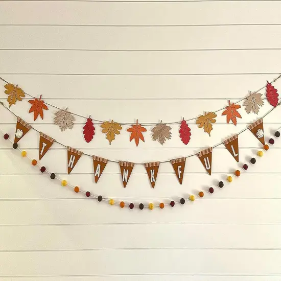 Felt Pumpkin Pie Thankful Banner - Thanksgiving Decorations {4}