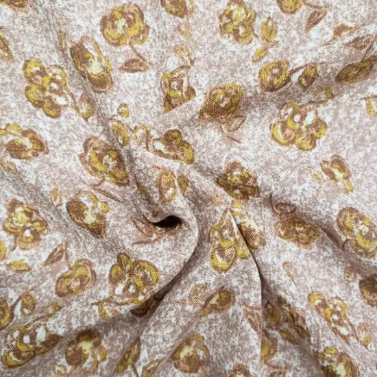 1 Yard Tan Rayon Crinkle Fabric Lightweight with Soft Textured Finish for Blouses Dresses and Skirts 50/52 Inch Width {1}