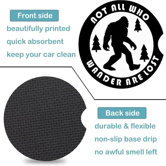 2 Pack Bigfoot Car Cup Holder Coasters {3}