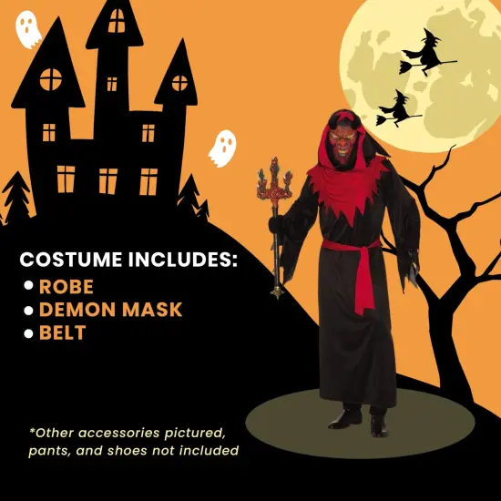Demon Master Adult Costume Robe, Belt & Mask {5}