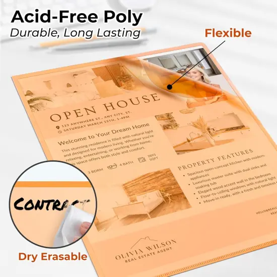 Clear Plastic Folder Sleeves (12 Pack, Assorted Colors) {4}