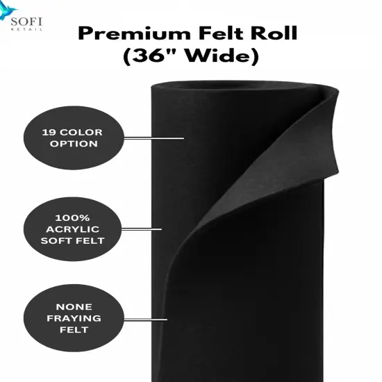 SOFI Acrylic Craft Felt Roll &ndash; 36" Wide x 50 Yards | 140gsm | Non-Fray 100% Acrylic Fabric for Crafts, Sewing, Costumes & Displays &ndash; 19 Colors Camel {3}
