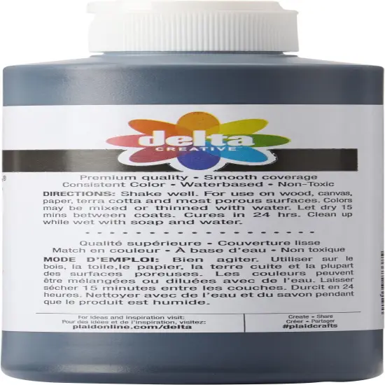 Delta Ceramcoat Pearl Acrylic Paint 8oz-Black {3}