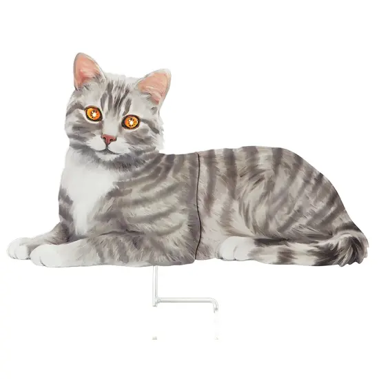 Collections Etc Realistic Cat with Solar Powered Eyes Outdoor Garden Stake {2}
