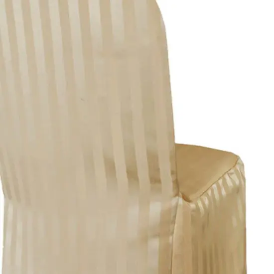1 Piece Striped Jacquard Polyester Banquet Chair Cover Champagne Elegant Wedding Decor {5}