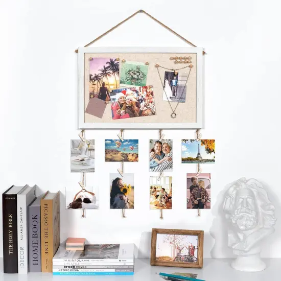 2Pack Cork Bulletin Boards, 16 "x11 White Linen Cork Boards for Walls with White Frame {2}