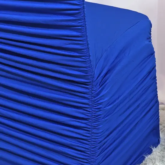 1 Piece Royal Blue Rouge Chair Cover, Elegant Ruffled Spandex Fit for Banquet Chairs {5}