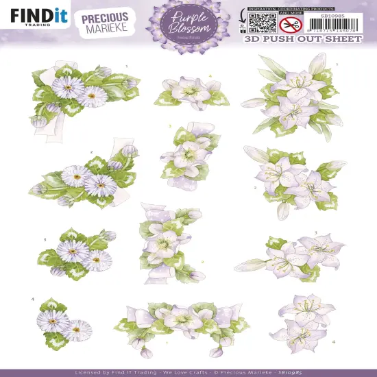 Find It Trading Precious Marieke 3D Punchout Sheet-Amethyst, Purple Blossom {1}