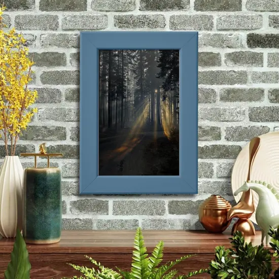 4x6" Dark Gray-Blue Frame &ndash; Hang or Stand, Horizontal/Vertical, No-Nail Hanging {4}