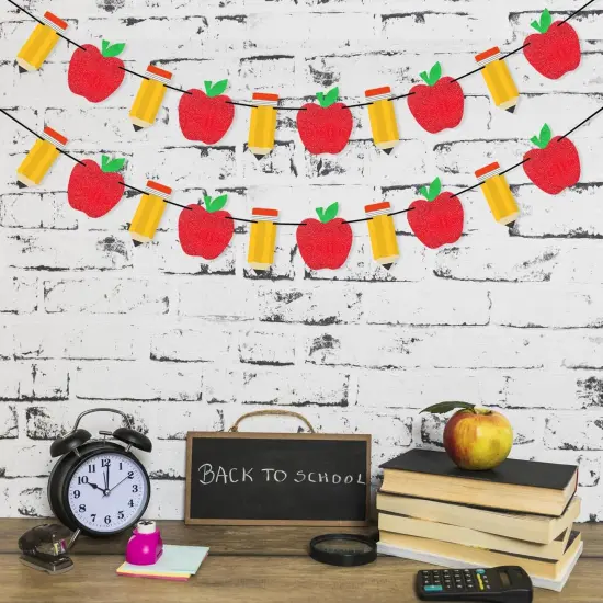 2 Pieces Pencil Apple Banner for Back to School Decorations {3}