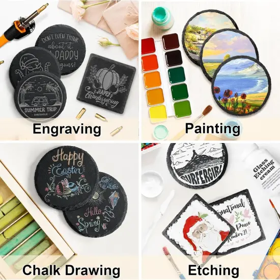 36 PCS Slate Coasters Bulk for Drinks {4}