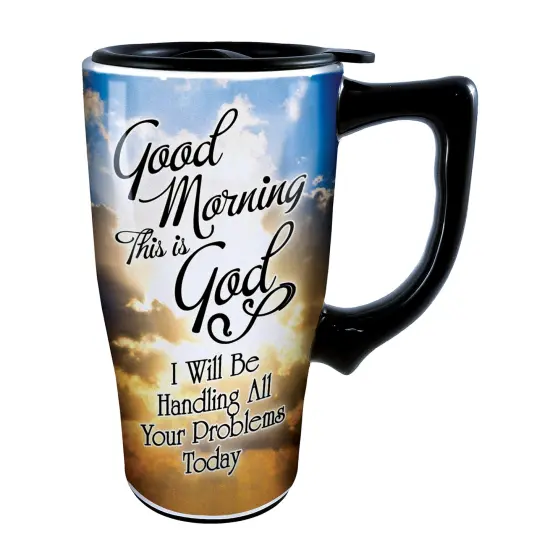 Collections Etc Good Morning This Is God Travel Ceramic Mug {1}