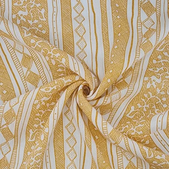 1 Yard Yellow Ivory Rayon Crinkle Apparel Fabric 50/52 inches Width {1}