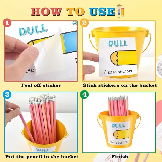 Metal Buckets with Handle Eraser Pencil Buckets {2}