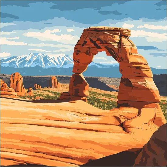 Arches Paint by Numbers, Arches National Park Paint by Numbers for Adults, Utah Scenery Paint by Number Kits, Nature Scenery Easy Oil Canvas, Home Wall Decor {1}