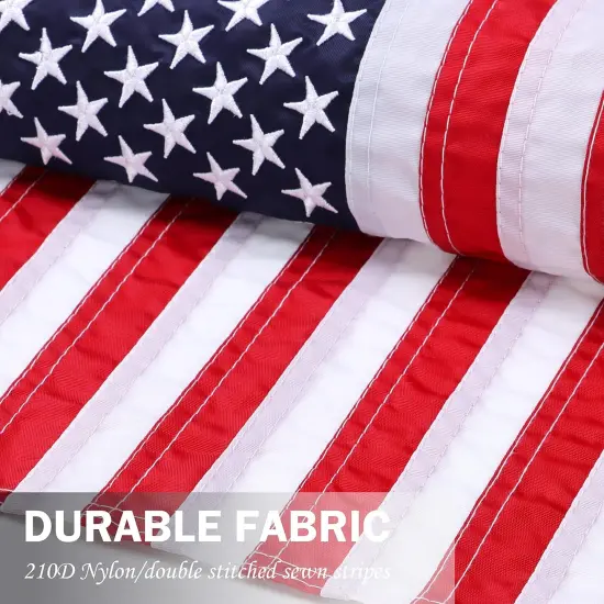 2 Pack American Flag Garden Flags Embroidered - 12''x18'', Deluxe Embroidered Stars and Sewn Stripes USA Garden Flags,Patriotic Decorative Yard Flags for Garden and Home, 210D Nylon {4}