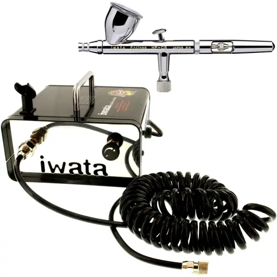 Iwata Eclipse HP-CS 4207 Airbrush Kit with Iwata Ninja Jet Compressor & Air Hose {1}