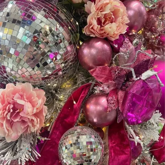 6" Silver Disco Ball Ornament {3}