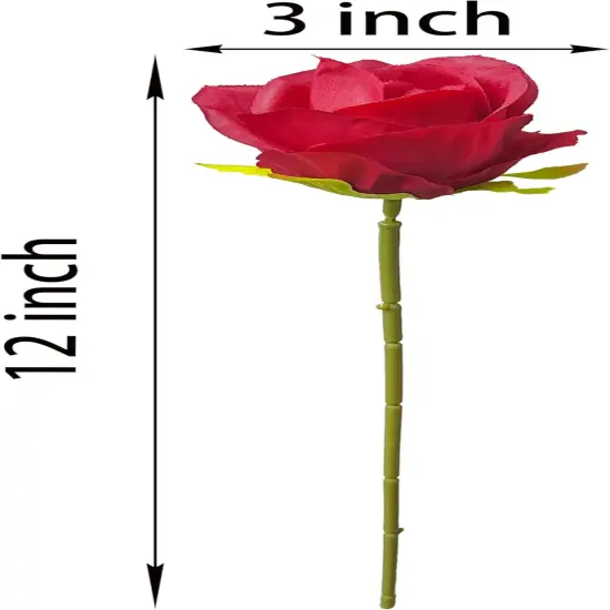 54 Pcs Fake Rose Dark Red Flower Heads for Bouquet {2}