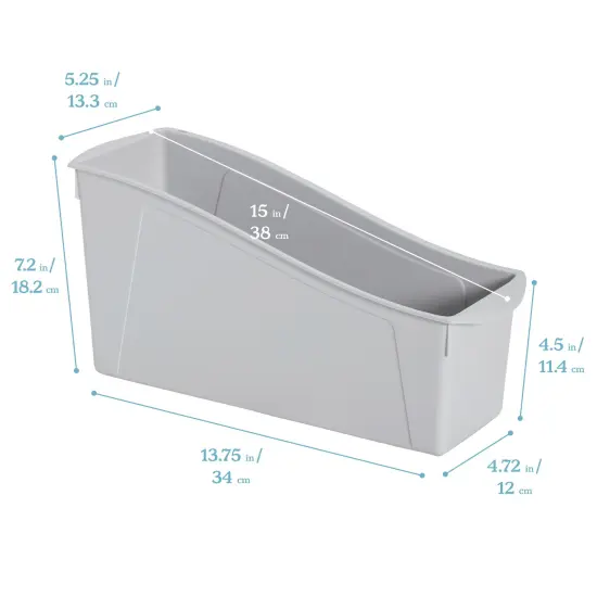 Linking Book Bins, Colorful Connecting Storage Light Grey {2}