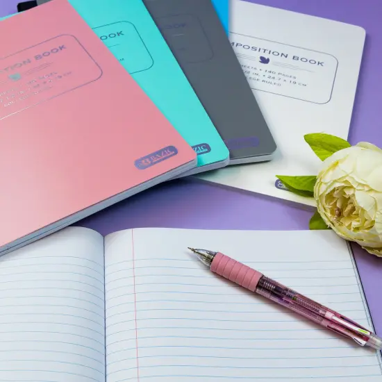 BAZIC Composition Book C/R Pastel Poly Cover 70 Ct. {5}