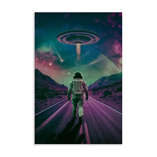 Stupell Industries Alien Spaceship over Astronaut Canvas Design by Wumples {1}