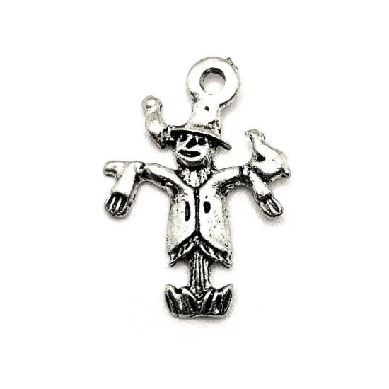 Silver Scarecrow Halloween Fall Charms, 23x16mm {2}