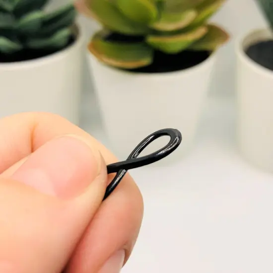 Black Infinity Connector Charms, 23x8mm {4}