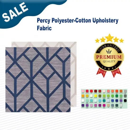 Percy Polyester-Cotton Upholstery Fabric 55" width Stone {2}